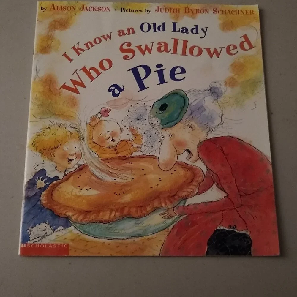 There was an Old Lady who Swallowed a Bat + Books + Shell + Pie Lucille Colandro